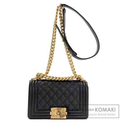 CHANEL Boy Chanel ChainShoulder GoldHardware Shoulder Bag Grained Calfskin Skin Ladies [Used]