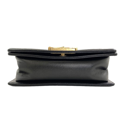 CHANEL Boy Chanel ChainShoulder GoldHardware Shoulder Bag Grained Calfskin Skin Ladies [Used]