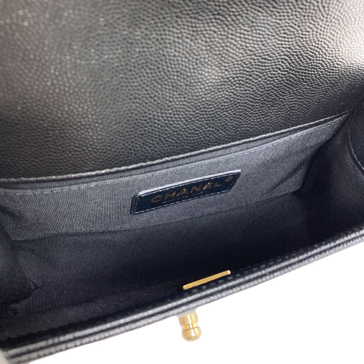CHANEL Boy Chanel ChainShoulder GoldHardware Shoulder Bag Grained Calfskin Skin Ladies [Used]