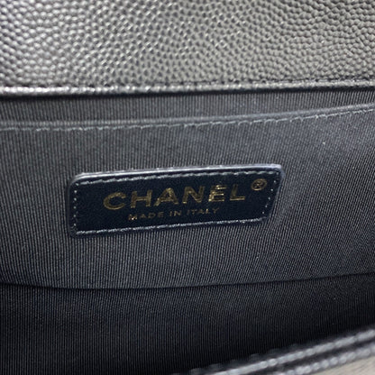CHANEL Boy Chanel ChainShoulder GoldHardware Shoulder Bag Grained Calfskin Skin Ladies [Used]