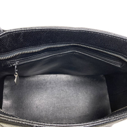 CHANEL Medallion SilverHardware Tote Bag Grained Calfskin Skin Ladies [Used]
