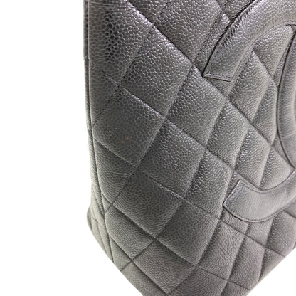 CHANEL Medallion SilverHardware Tote Bag Grained Calfskin Skin Ladies [Used]