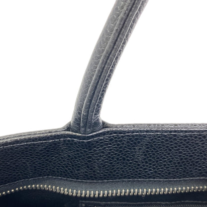 CHANEL Medallion SilverHardware Tote Bag Grained Calfskin Skin Ladies [Used]