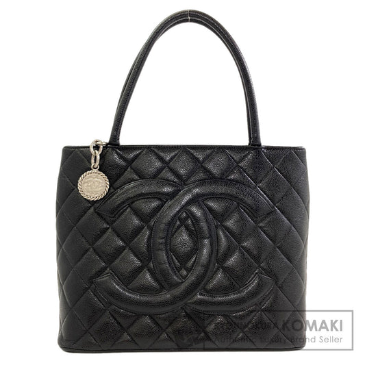 CHANEL Medallion SilverHardware Tote Bag Grained Calfskin Skin Ladies [Used]
