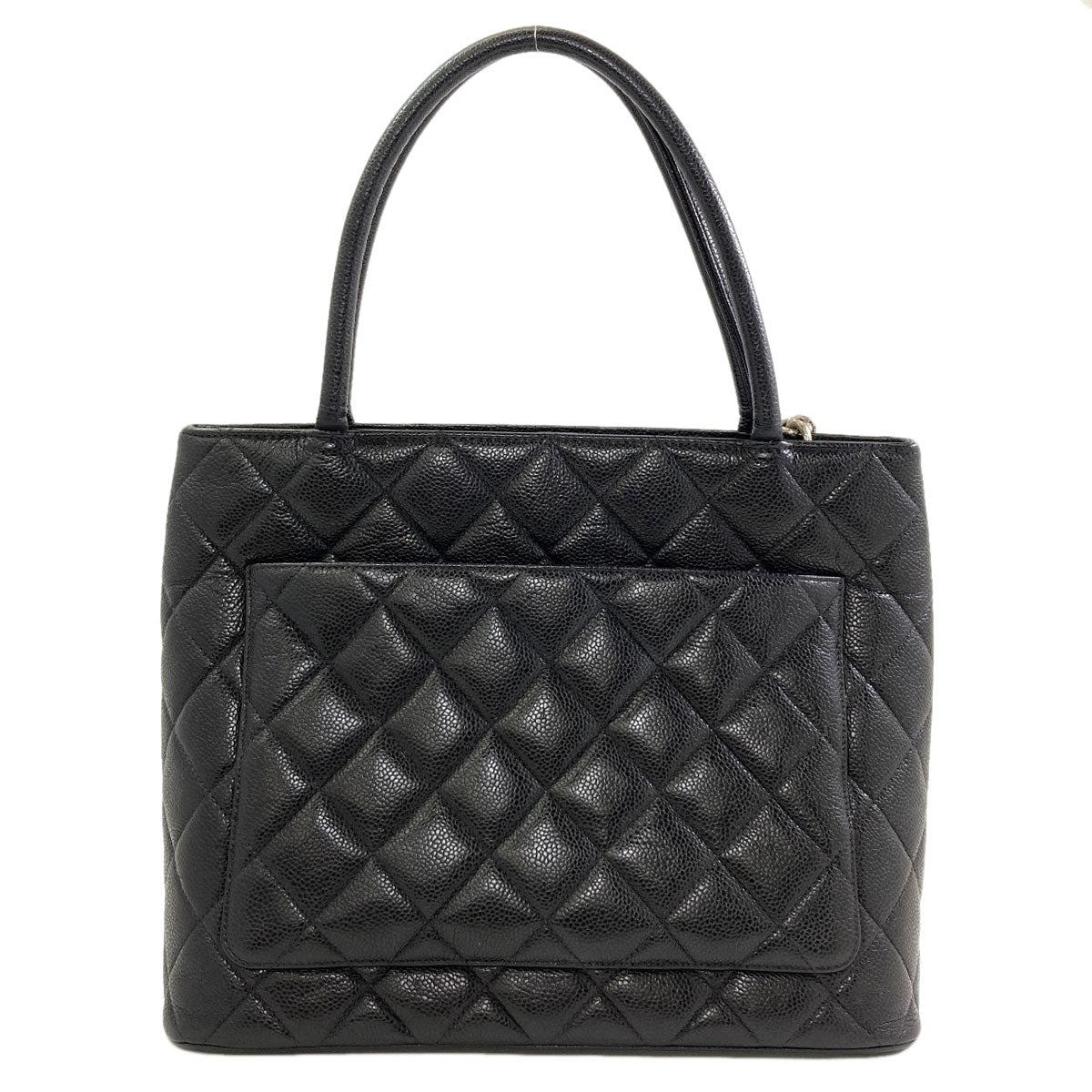 CHANEL Medallion SilverHardware Tote Bag Grained Calfskin Skin Ladies [Used]