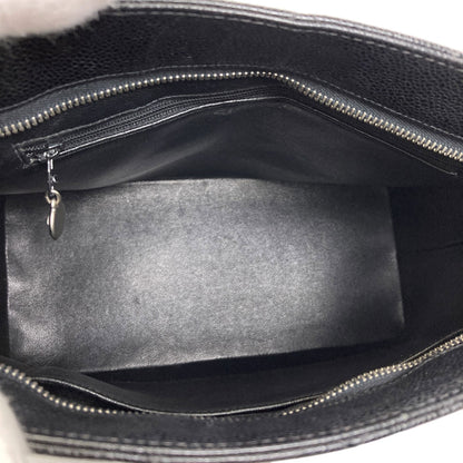 CHANEL Medallion SilverHardware Tote Bag Grained Calfskin Skin Ladies [Used]