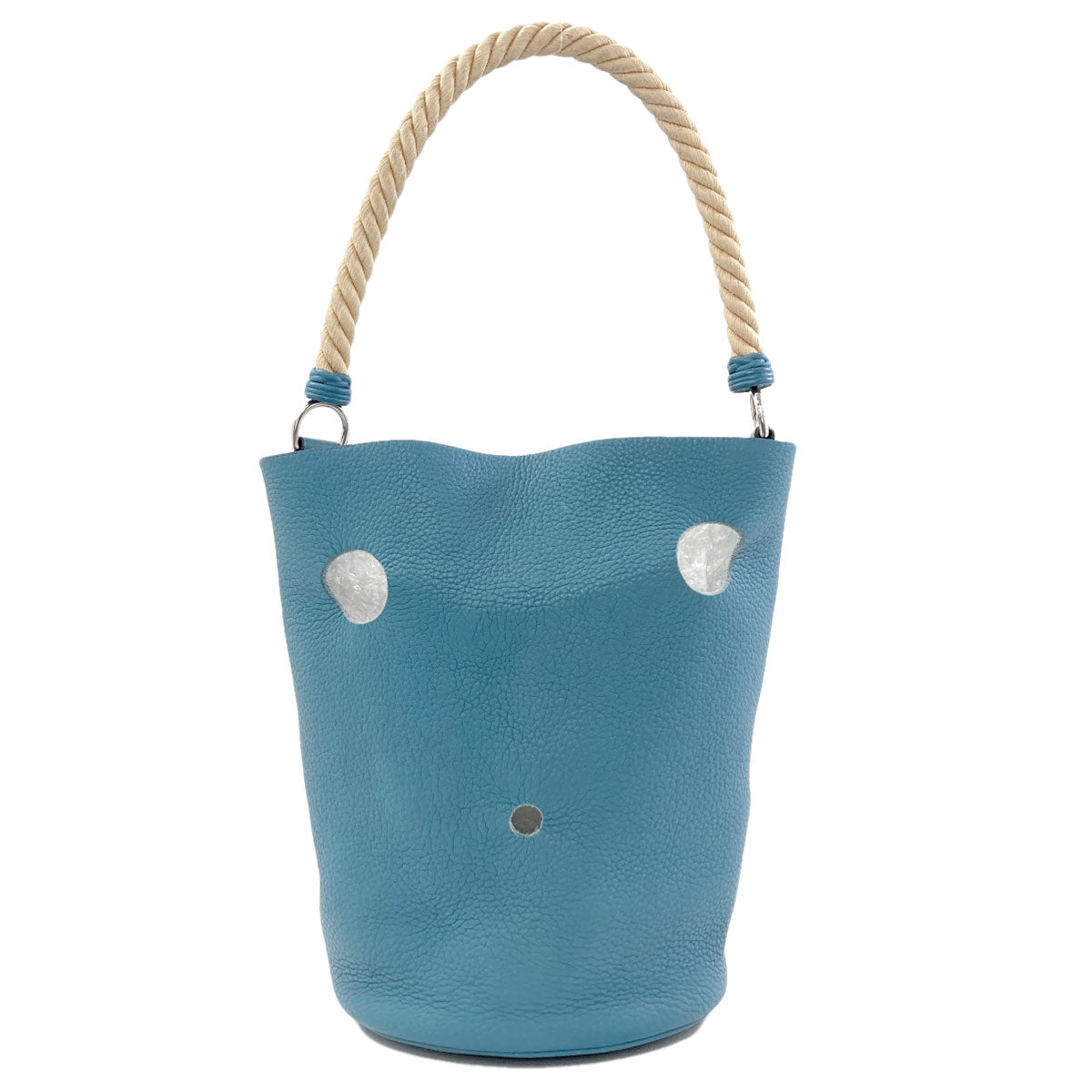 HERMES Manjoir MM Blue Jean SilverHardware Handbag Taurillon Clemence Ladies [Used]