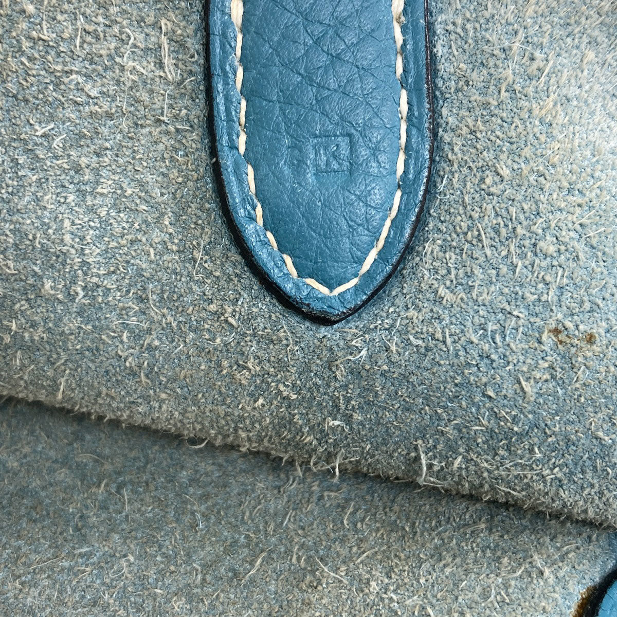 HERMES Manjoir MM Blue Jean SilverHardware Handbag Taurillon Clemence Ladies [Used]