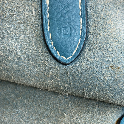HERMES Manjoir MM Blue Jean SilverHardware Handbag Taurillon Clemence Ladies [Used]