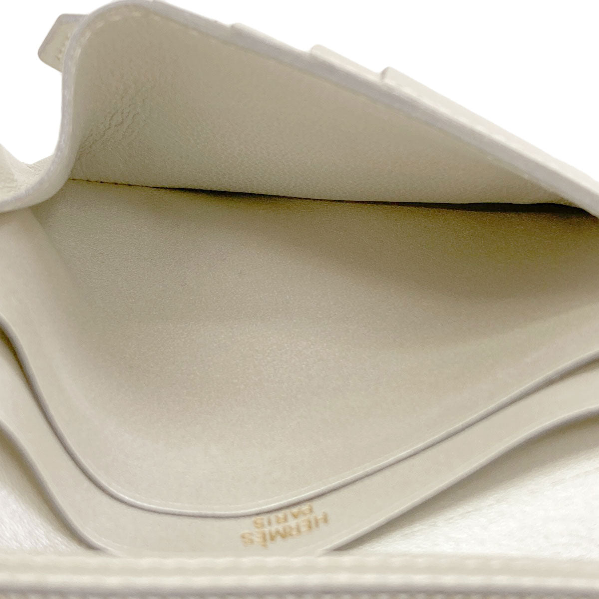 HERMES Bearn Compact GoldHardware Bifold Wallet with Coin Pocket Box calf Ladies [Used]