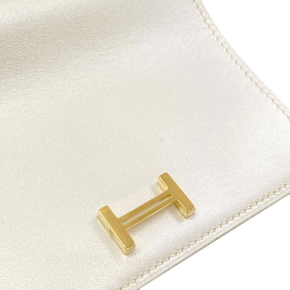 HERMES Bearn Compact GoldHardware Bifold Wallet with Coin Pocket Box calf Ladies [Used]