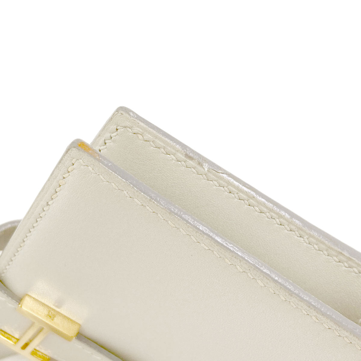 HERMES Bearn Compact GoldHardware Bifold Wallet with Coin Pocket Box calf Ladies [Used]
