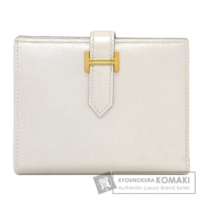 HERMES Bearn Compact GoldHardware Bifold Wallet with Coin Pocket Box calf Ladies [Used]
