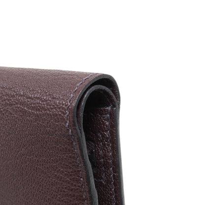 HERMES Bearn Compact SilverHardware Bifold Wallet with Coin Pocket Chevre Ladies [Used]