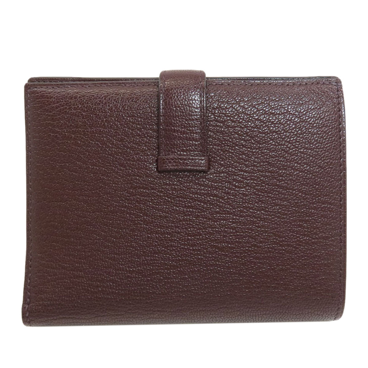 HERMES Bearn Compact SilverHardware Bifold Wallet with Coin Pocket Chevre Ladies [Used]