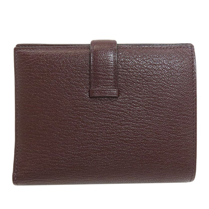 HERMES Bearn Compact SilverHardware Bifold Wallet with Coin Pocket Chevre Ladies [Used]