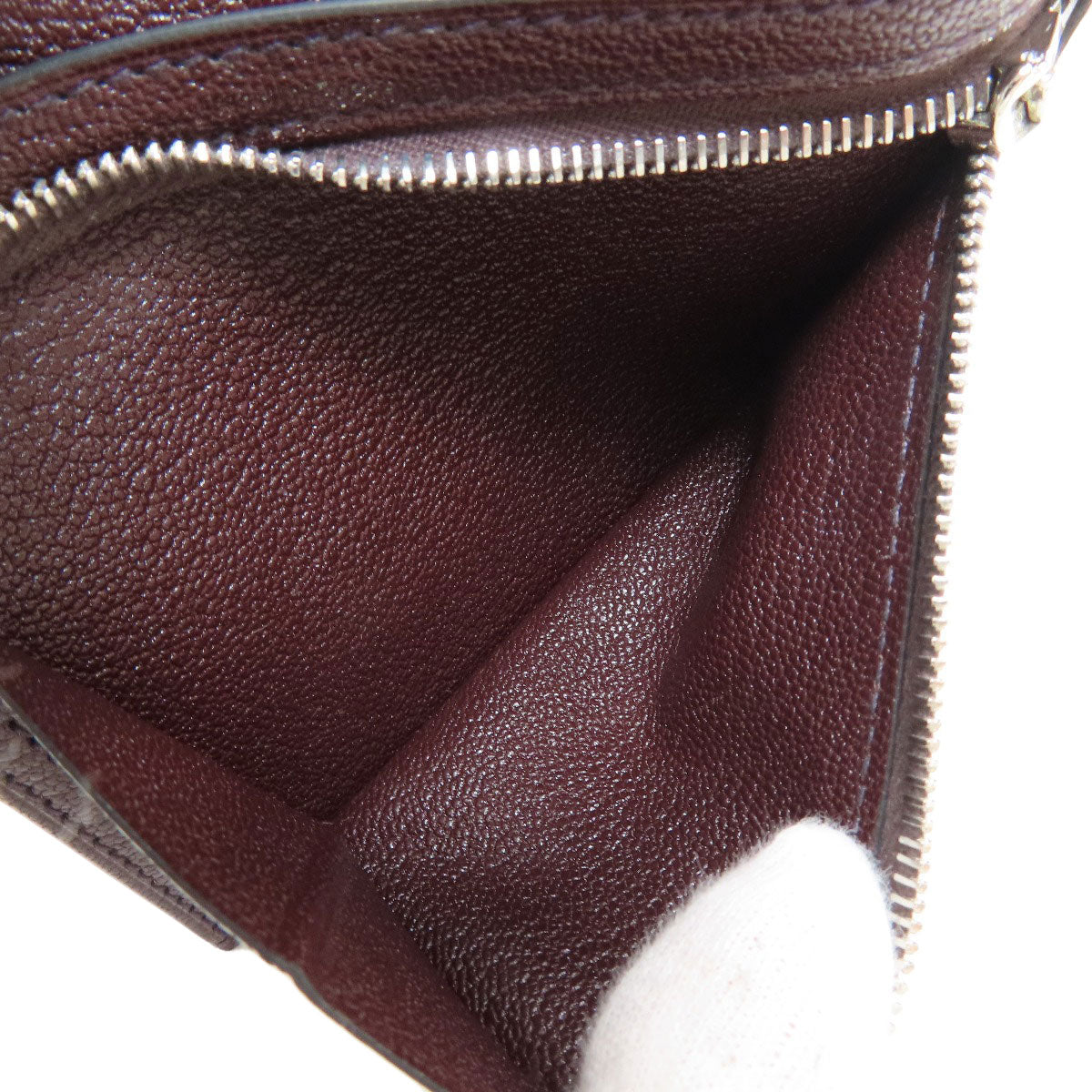 HERMES Bearn Compact SilverHardware Bifold Wallet with Coin Pocket Chevre Ladies [Used]