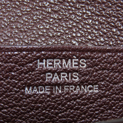 HERMES Bearn Compact SilverHardware Bifold Wallet with Coin Pocket Chevre Ladies [Used]
