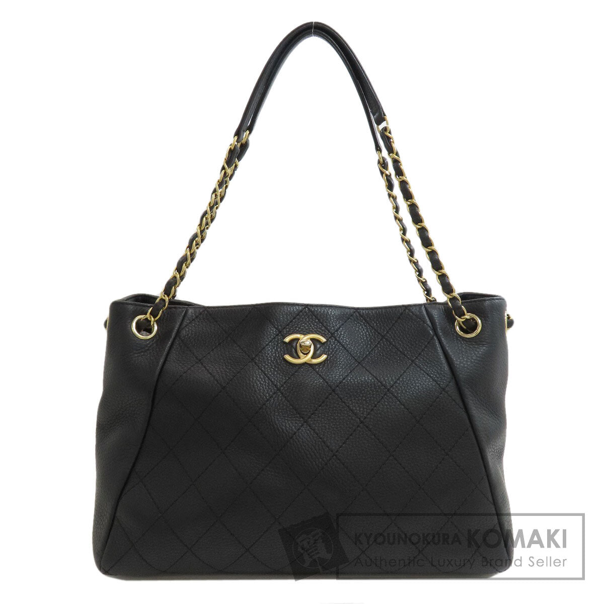 CHANEL Matelasse Chain Tote, Gold Hardware Tote Bag Calf Ladies [Used]