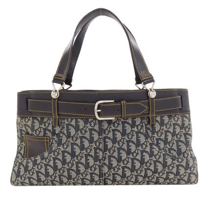 CHRISTIAN DIOR Belt Tote Trotter Pattern Tote Bag Canvas LeatherLadies [Used]