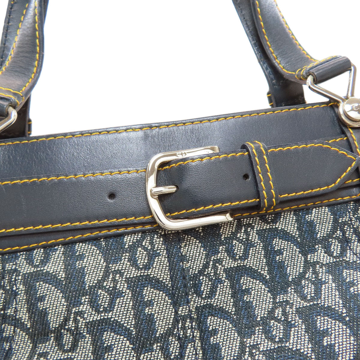 CHRISTIAN DIOR Belt Tote Trotter Pattern Tote Bag Canvas LeatherLadies [Used]