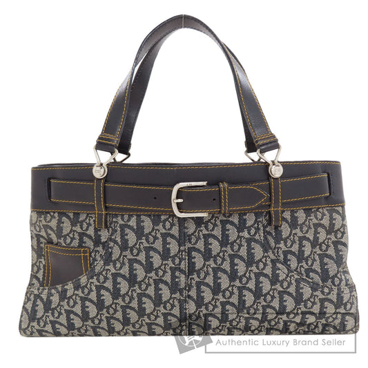 CHRISTIAN DIOR Belt Tote Trotter Pattern Tote Bag Canvas LeatherLadies [Used]