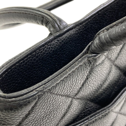 CHANEL Medallion SilverHardware Tote Bag Grained Calfskin Skin Ladies [Used]
