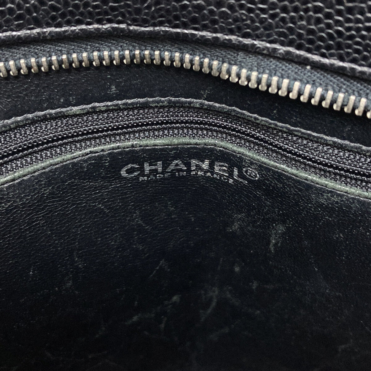 CHANEL Medallion SilverHardware Tote Bag Grained Calfskin Skin Ladies [Used]