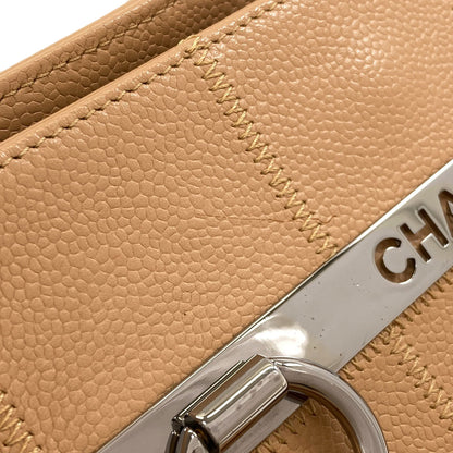 CHANEL Chocolate bar wild stitch Tote Bag Grained Calfskin Skin Ladies [Used]