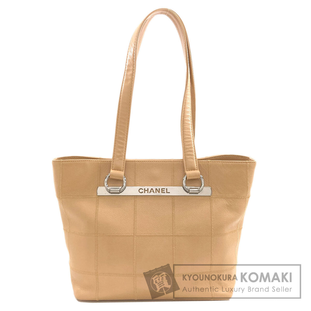 CHANEL Chocolate bar wild stitch Tote Bag Grained Calfskin Skin Ladies [Used]