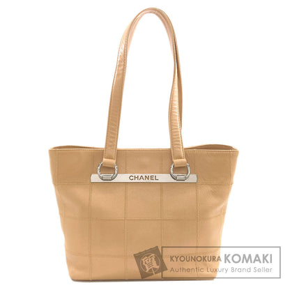 CHANEL Chocolate bar wild stitch Tote Bag Grained Calfskin Skin Ladies [Used]
