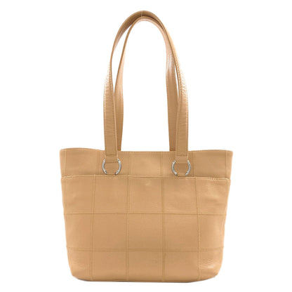 CHANEL Chocolate bar wild stitch Tote Bag Grained Calfskin Skin Ladies [Used]