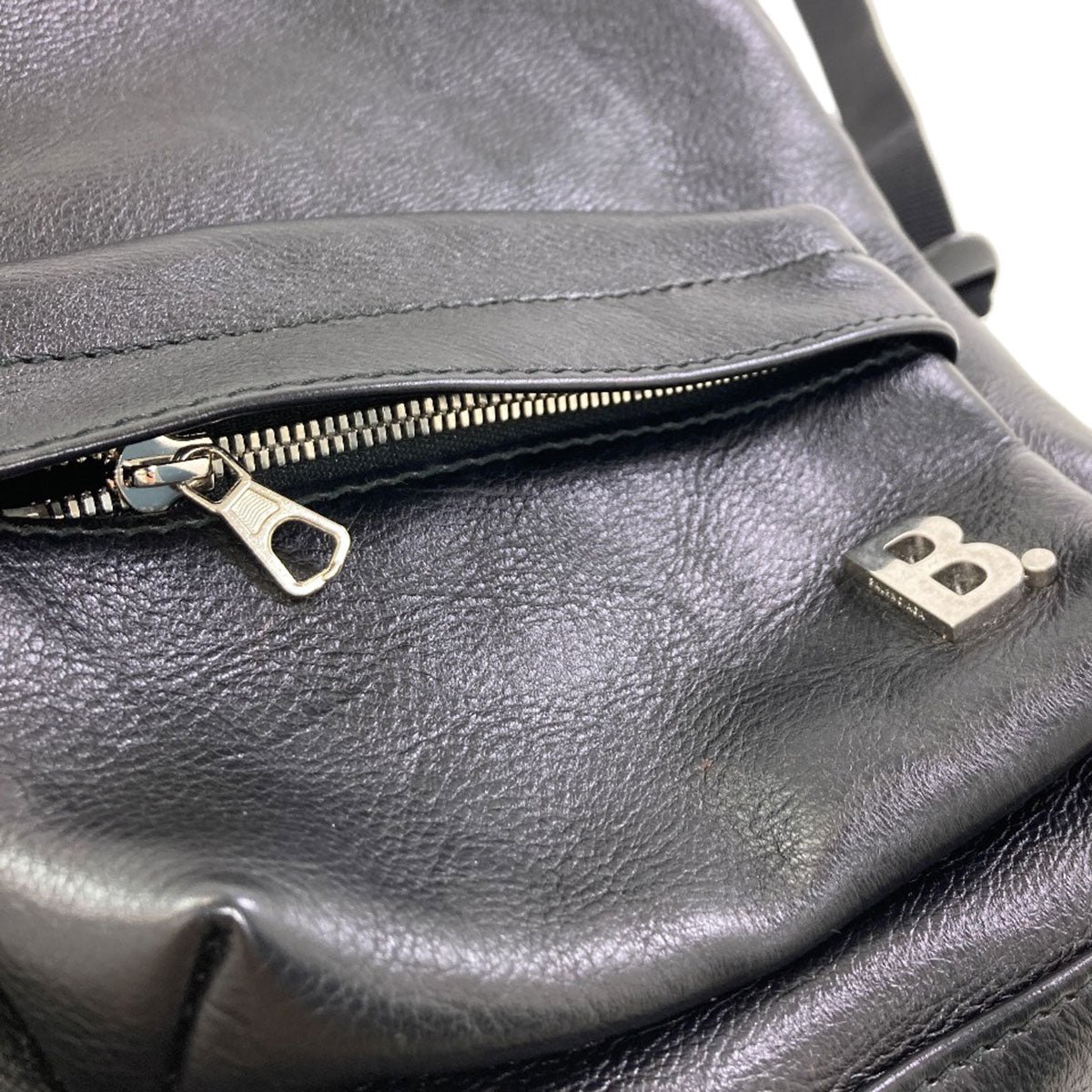 BALENCIAGA 580026 B logo Backpack Â· Daypack Leather Ladies [Used]