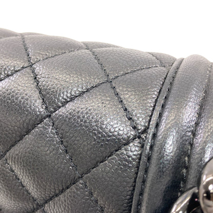CHANEL Boy Chanel SilverHardware Shoulder Bag Grained Calfskin Skin Ladies [Used]