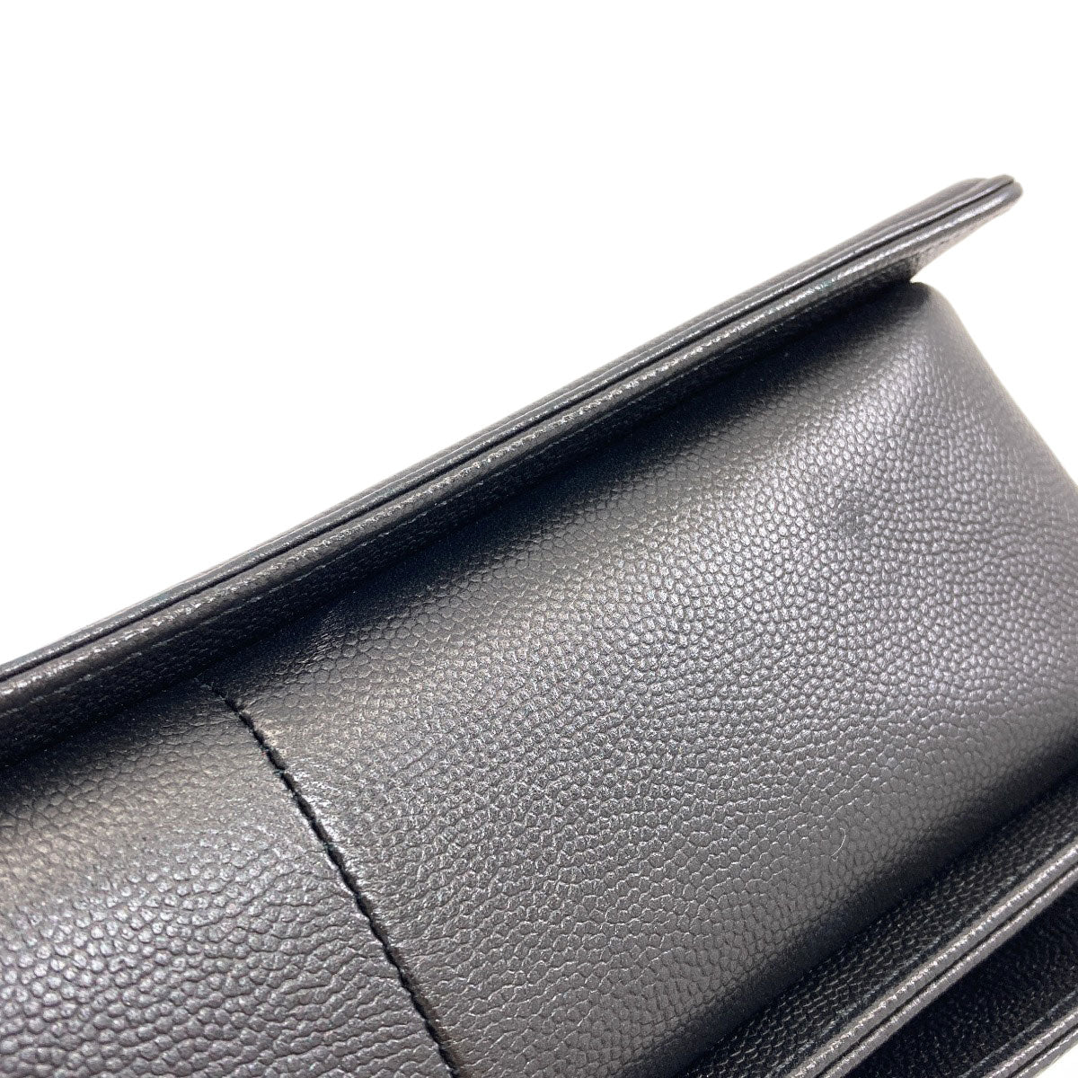 CHANEL Boy Chanel SilverHardware Shoulder Bag Grained Calfskin Skin Ladies [Used]