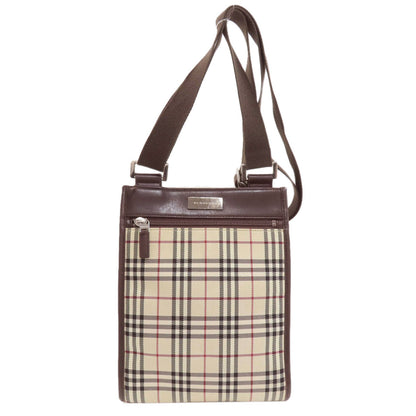 BURBERRY Burberry Check Long Shoulder Shoulder Bag Canvas LeatherLadies [Used]