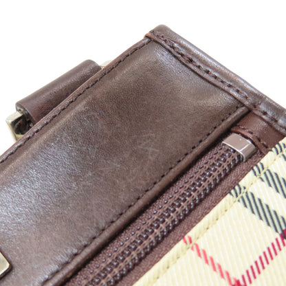 BURBERRY Burberry Check Long Shoulder Shoulder Bag Canvas LeatherLadies [Used]