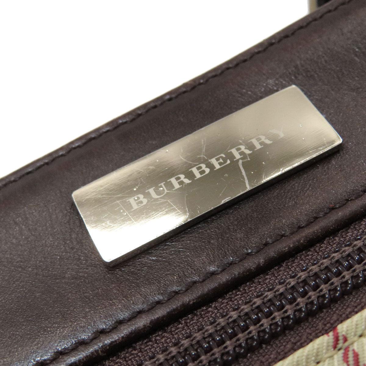 BURBERRY Burberry Check Long Shoulder Shoulder Bag Canvas LeatherLadies [Used]