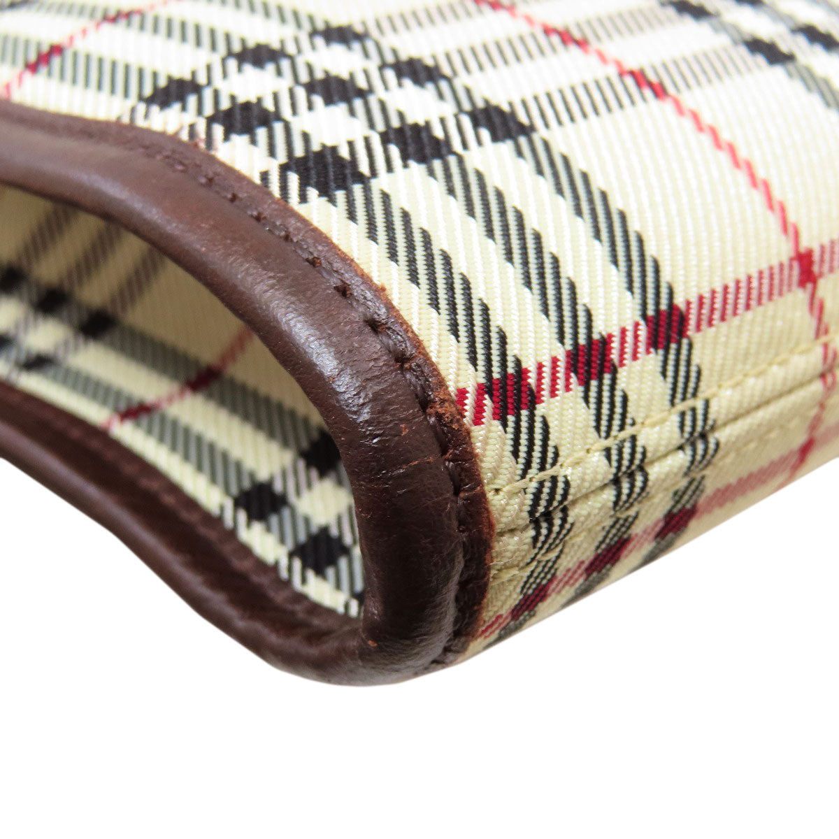 BURBERRY Burberry Check Long Shoulder Shoulder Bag Canvas LeatherLadies [Used]