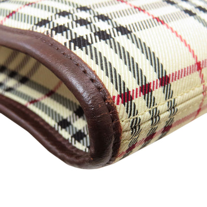 BURBERRY Burberry Check Long Shoulder Shoulder Bag Canvas LeatherLadies [Used]