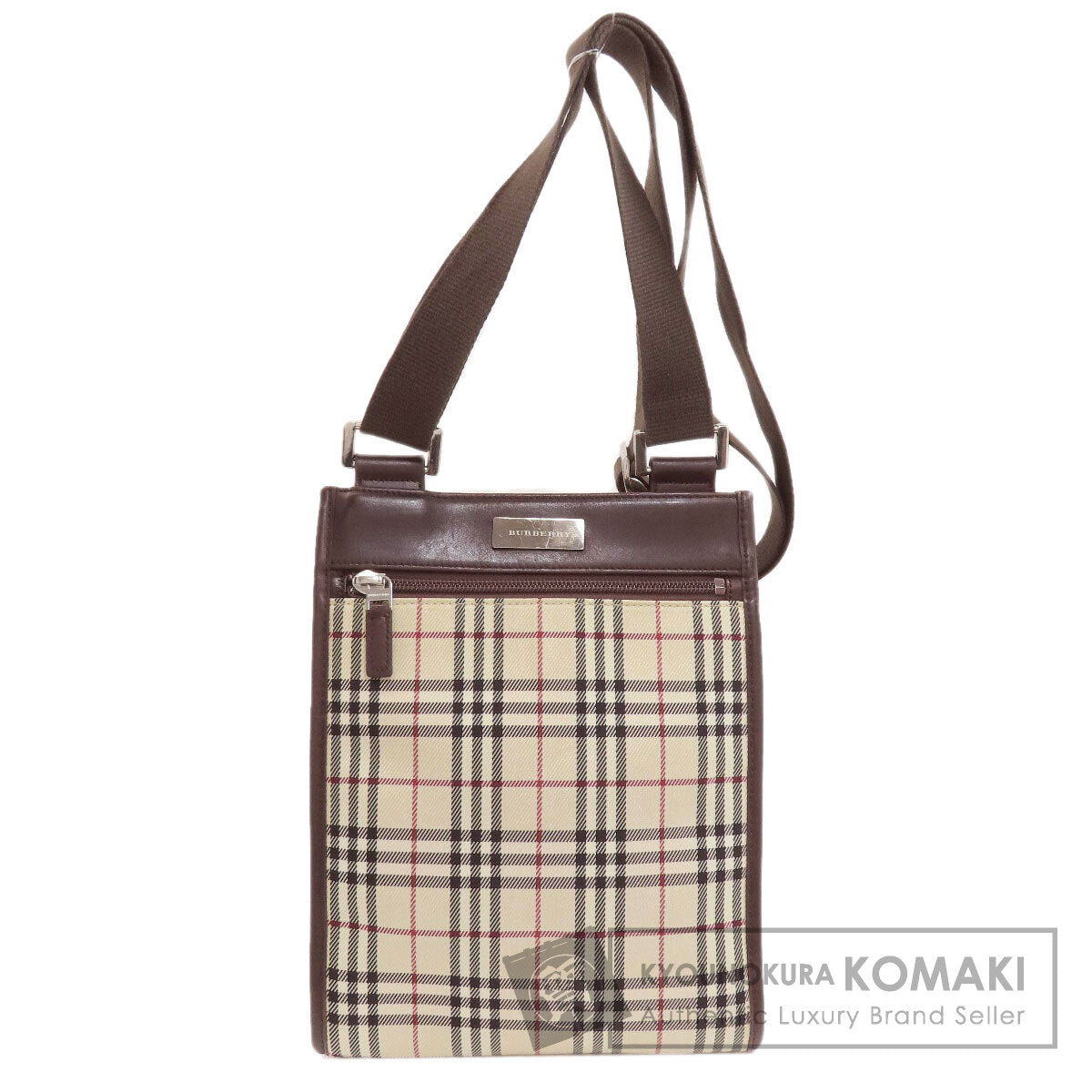 BURBERRY Burberry Check Long Shoulder Shoulder Bag Canvas LeatherLadies [Used]