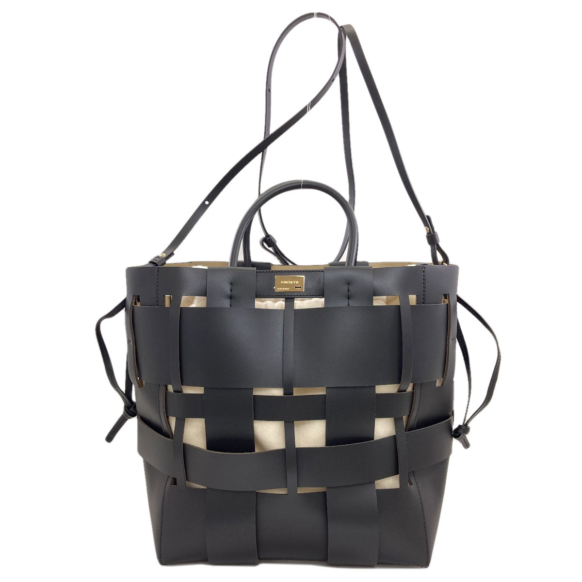 SELECT BAG Zanchetti Woven Shopper 2WAY Handbag Leather Ladies [Used]