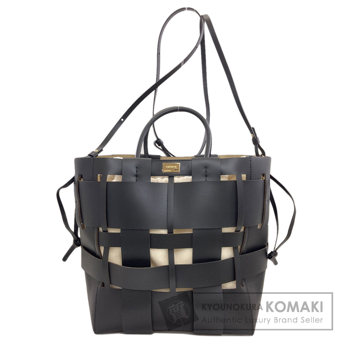 SELECT BAG Zanchetti Woven Shopper 2WAY Handbag Leather Ladies [Used]