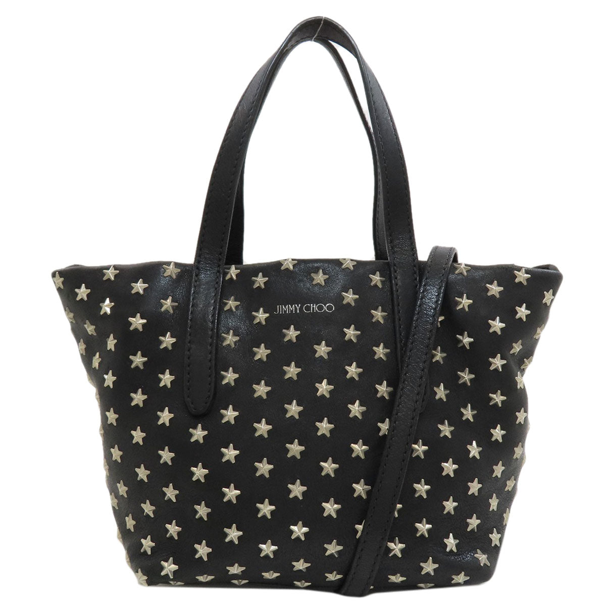Jimmy Choo Mini Sarah Star Motif Studs 2WAY Handbag Leather Ladies [Used]
