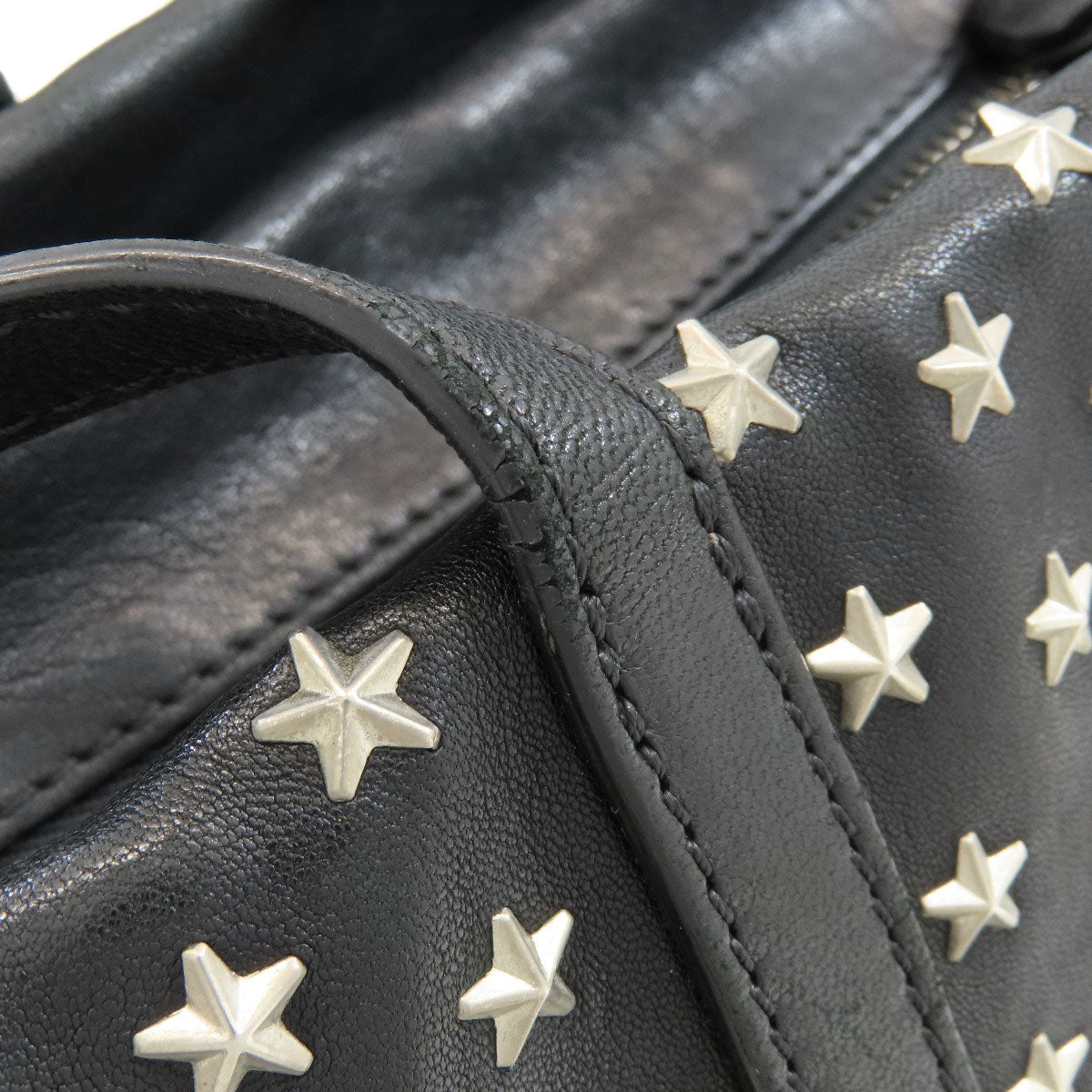 Jimmy Choo Mini Sarah Star Motif Studs 2WAY Handbag Leather Ladies [Used]