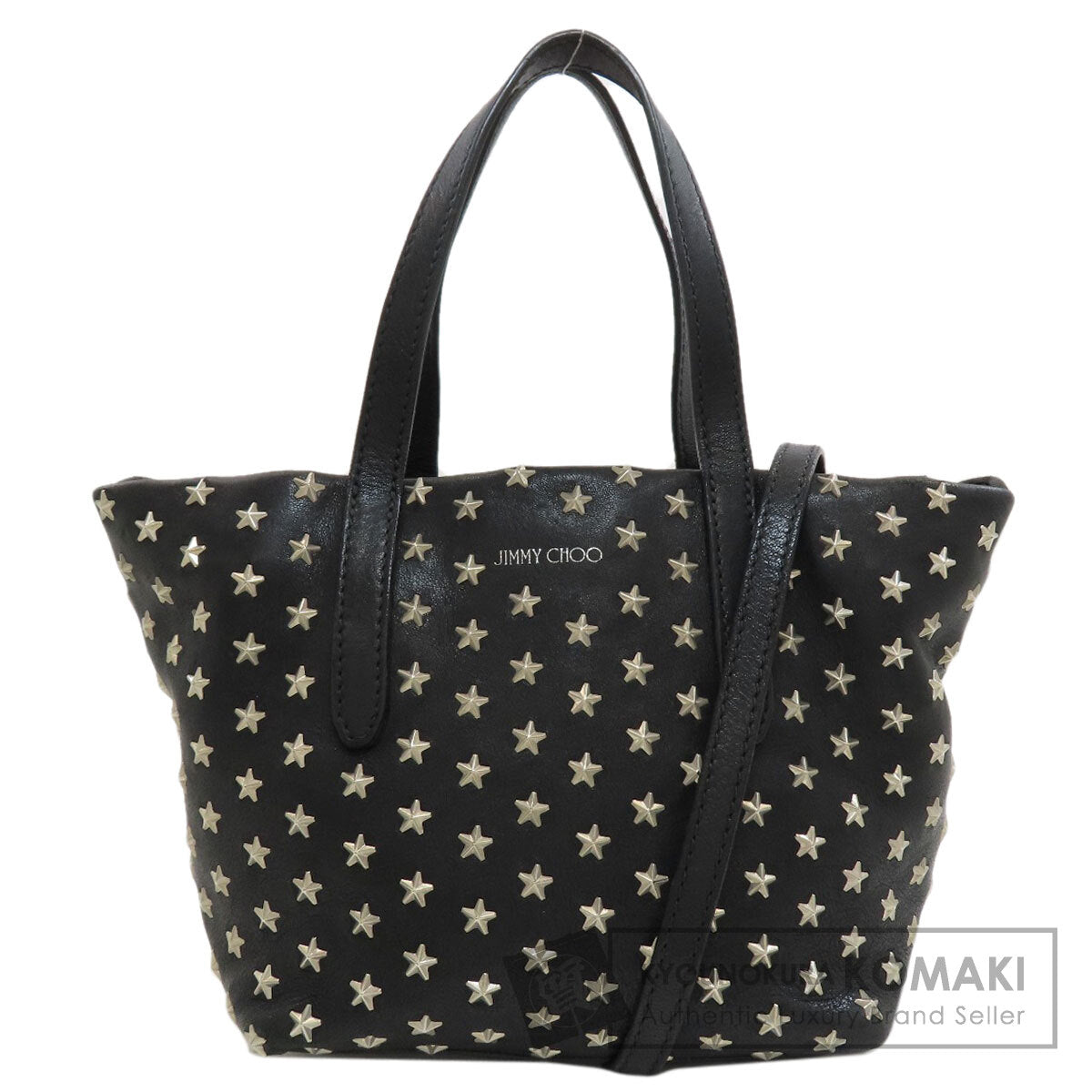 Jimmy Choo Mini Sarah Star Motif Studs 2WAY Handbag Leather Ladies [Used]