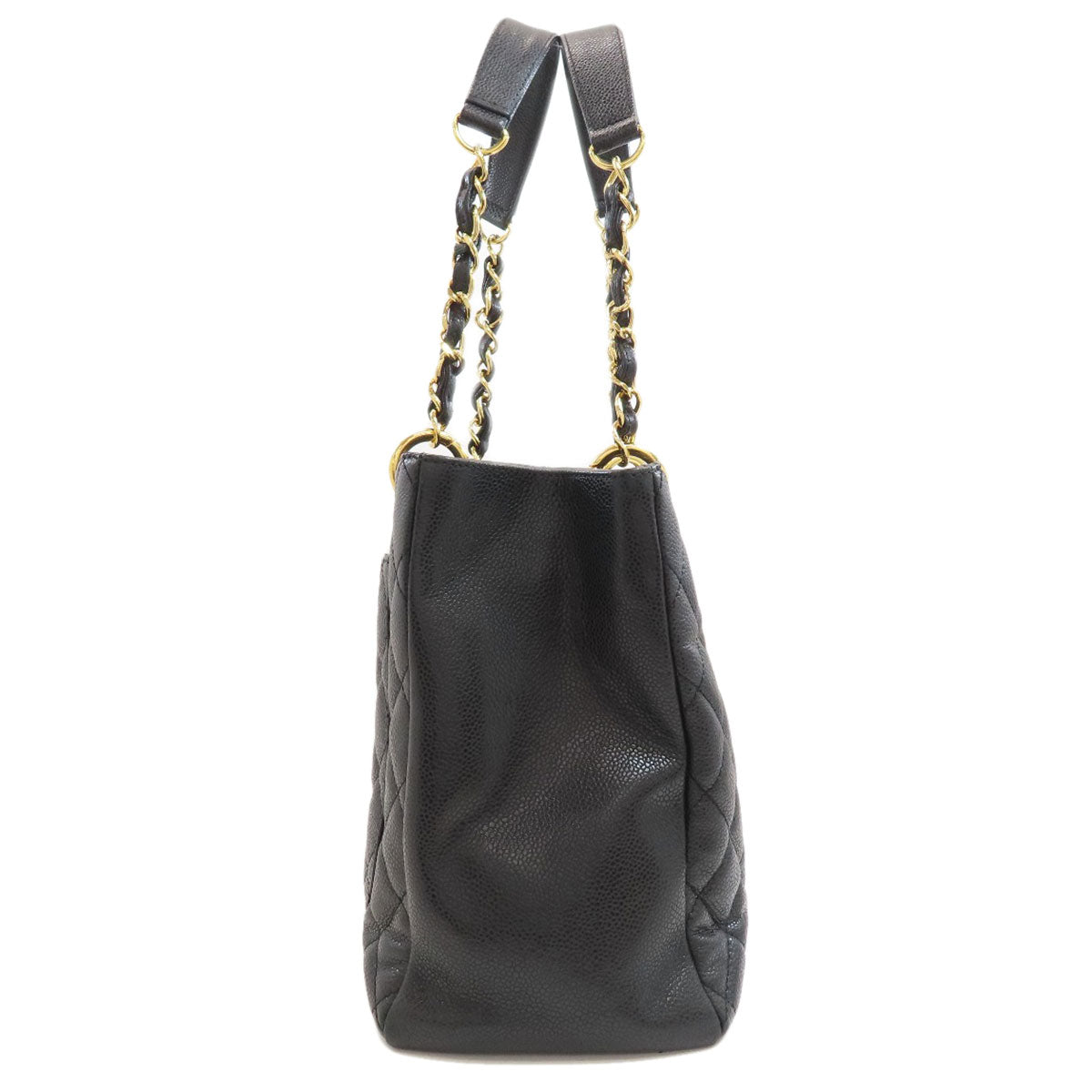 CHANEL Grand Shopping Tote GoldHardware Tote Bag Grained Calfskin Skin Ladies [Used]