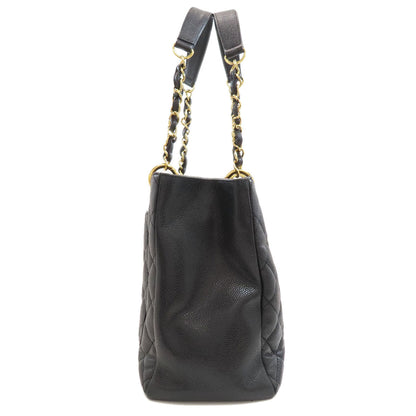 CHANEL Grand Shopping Tote GoldHardware Tote Bag Grained Calfskin Skin Ladies [Used]