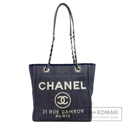 CHANEL A66939 Deauville PM SilverHardware Tote Bag Canvas Ladies [Used]