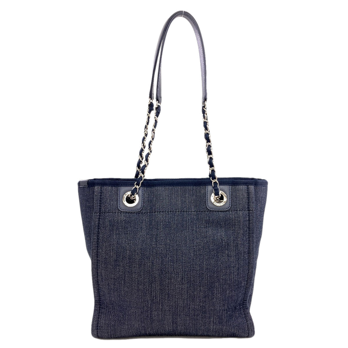 CHANEL A66939 Deauville PM SilverHardware Tote Bag Canvas Ladies [Used]
